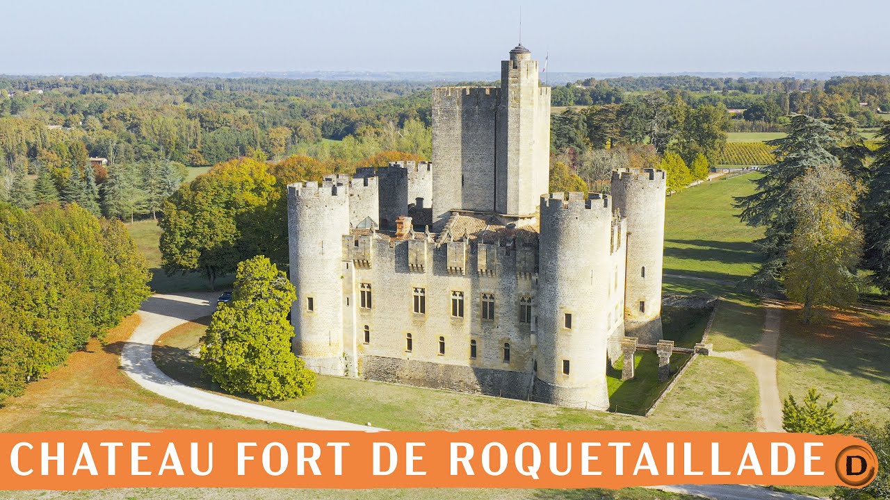 Château Fort de Roquetaillade - Drone - Documentaire Aérien 4k - Aerial Footage 4k