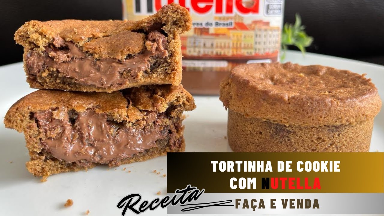 Tortinha de Cookie com Nutella que DERRETE na boca 🍪 | Receita Fácil para FAZER e VENDER!