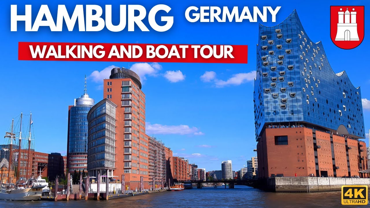 Hamburg Walking & Boat Tour 🇩🇪 | Harbour views, Sunset cruise on the Elbe river