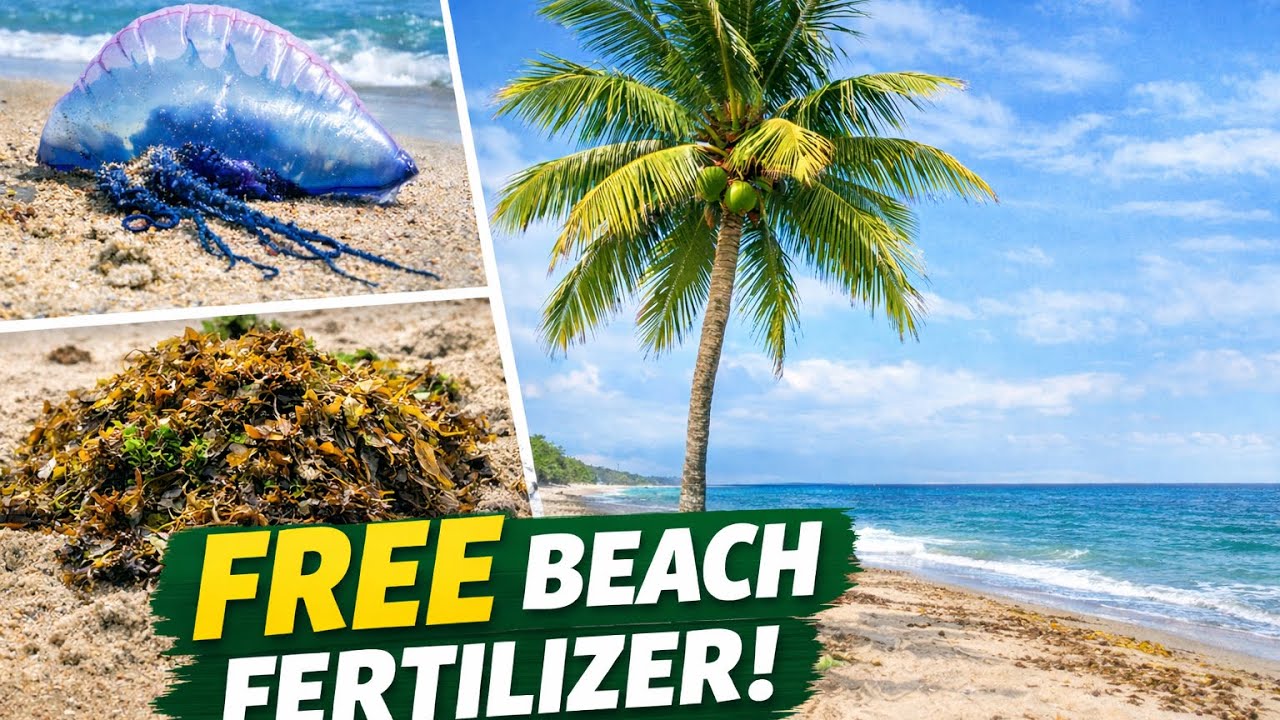 We Went Live at the Beach… and Found This! 🌴 Portuguese Man-of-War & Free Seaweed Fertilizer