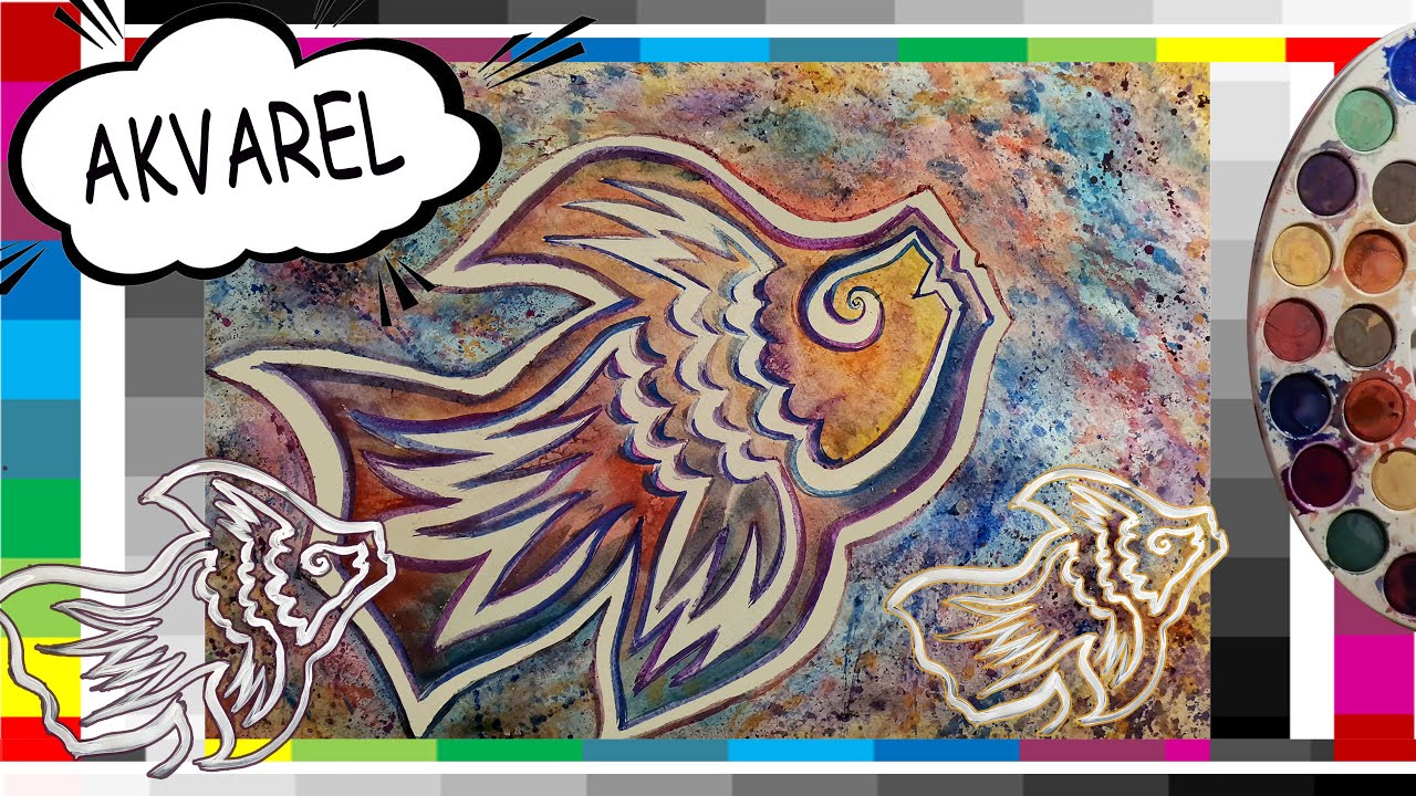 Akvarel - vodene bojice- maskiranje /water colors- how to use masking fluid likovni123