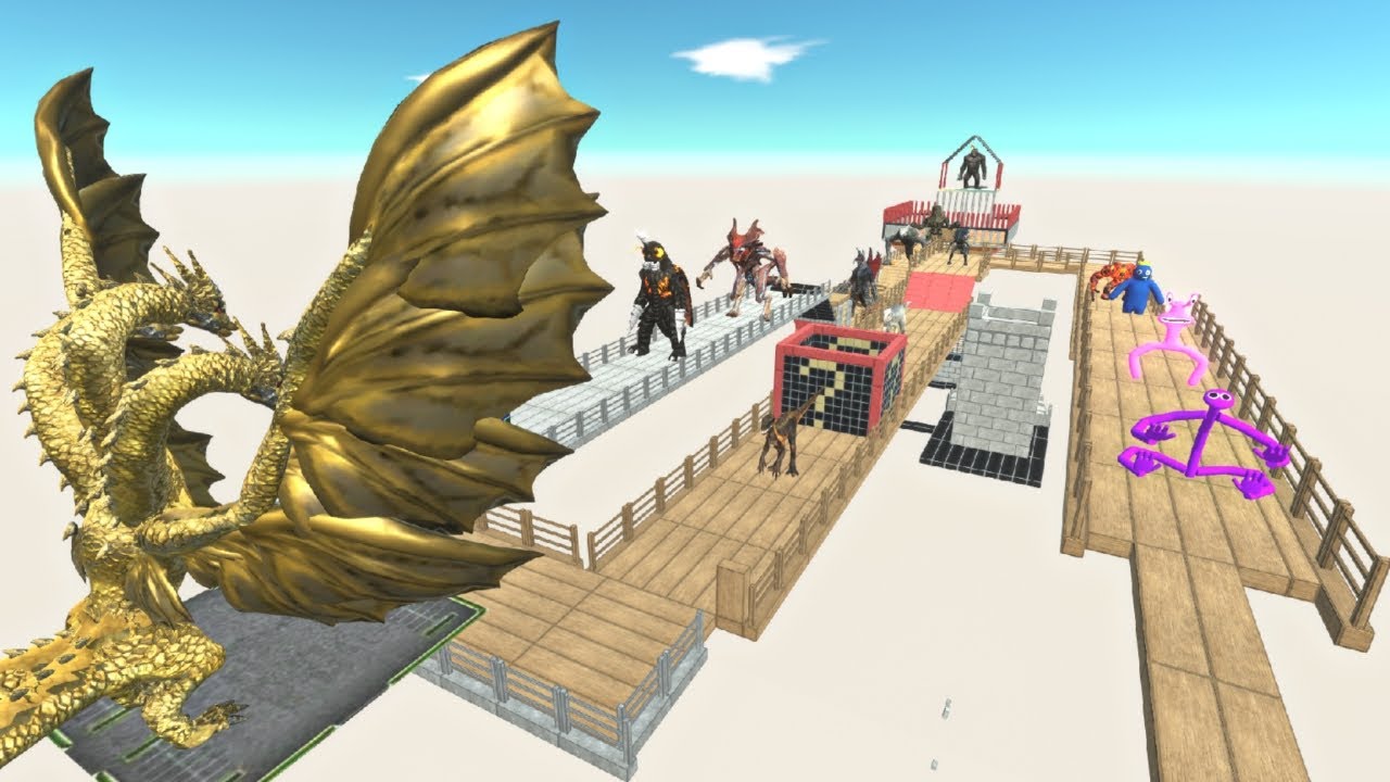 OLD KING GHIDORAH RESCUE ENDERMAN FROM KINGKONG - Animal Revolt Battle Simulator