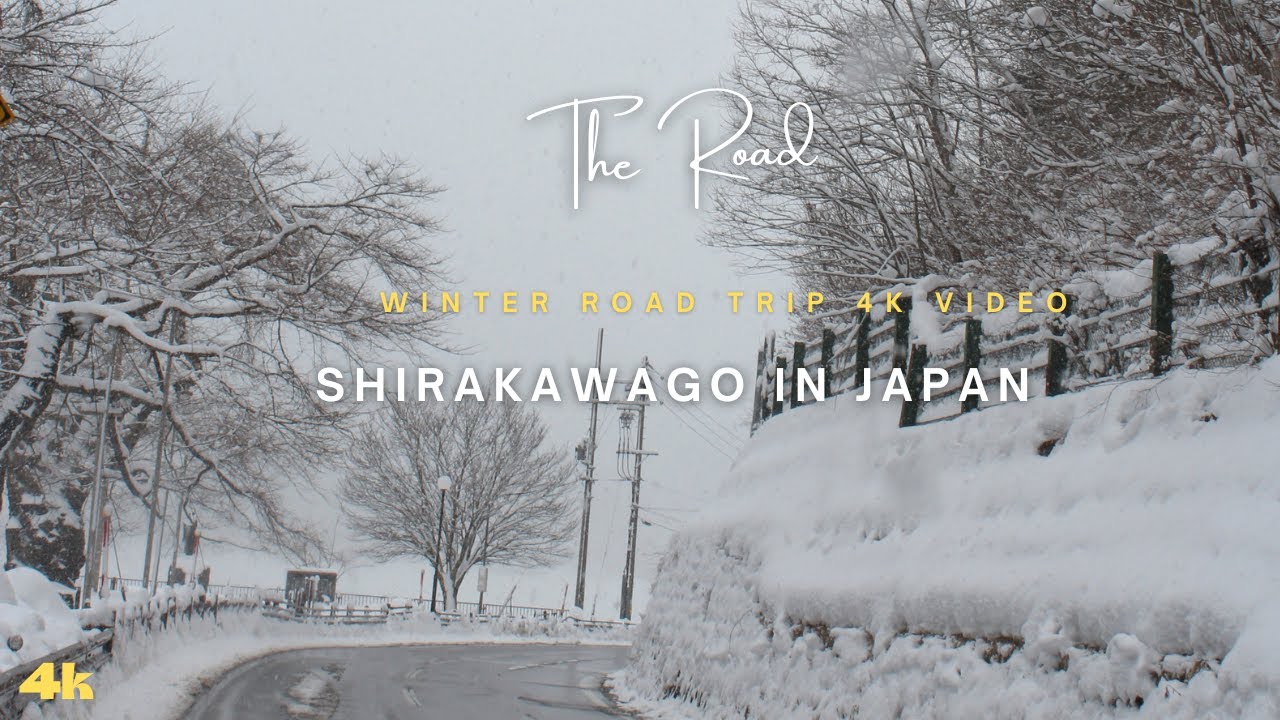 4K Scenic Drive Relax Video - Shirakawago Winter Road Drive Trip In Japan 🚙
