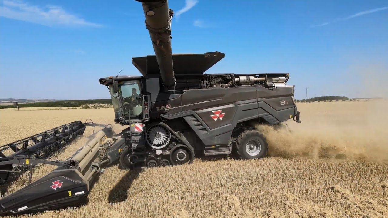 Ernte 2022 mit Massey Ferguson IDEAL 8T bei Alberstedt und crash Drohne! 4k Originalton keine Musik!