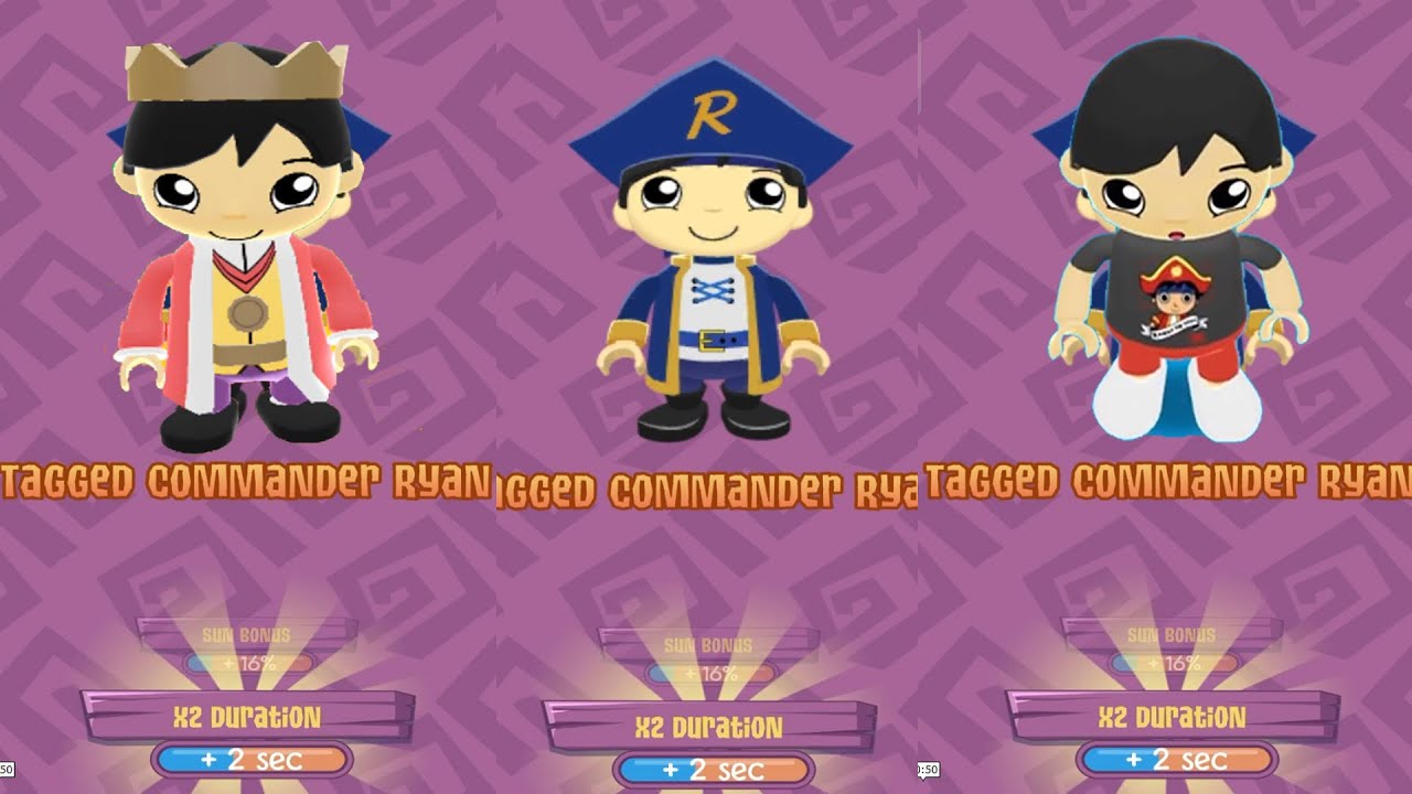 TAG WITH RYAN REVERSE COMMANDER RYAN VS ROYAL RYAN AND PIRATE TSHIRT RYAN EGG SURPRISE GAMEPLAY
