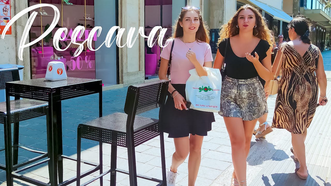 PESCARA. Italy - 4k Walking Tour around the City - Travel Guide. trends, moda #Italy