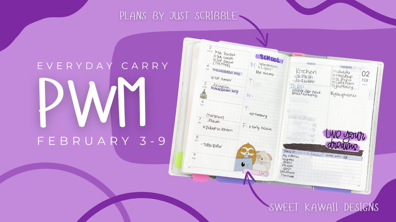 Every Day Carry (On-The-Go) Planner // Plan With Me (February 3-9) ▪️A6 Plans by Just Scribble