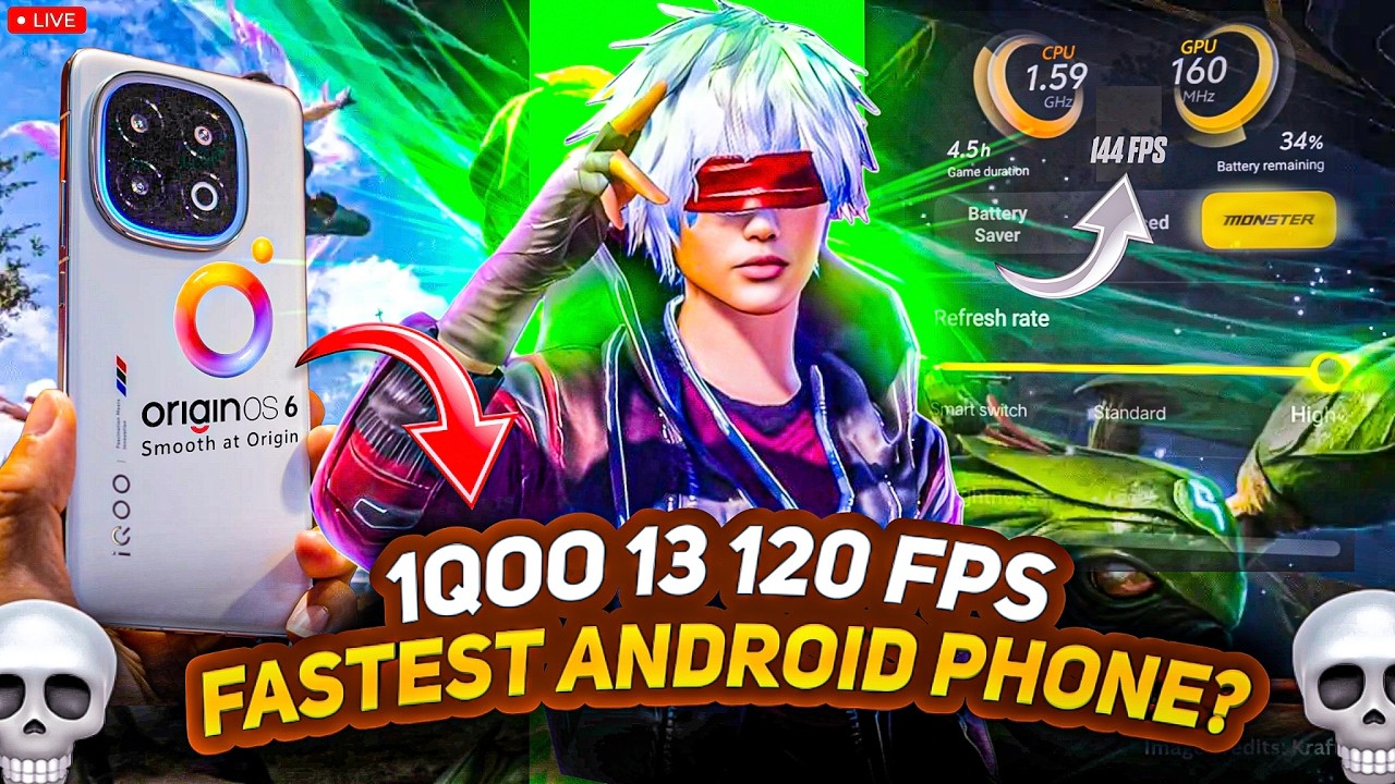 IQOO 13 120 FPS BGMI TEST FPS METER LIVE | CONQUEROR PUSH GAMEPLAY #iqoo13 #bgmi #120fps