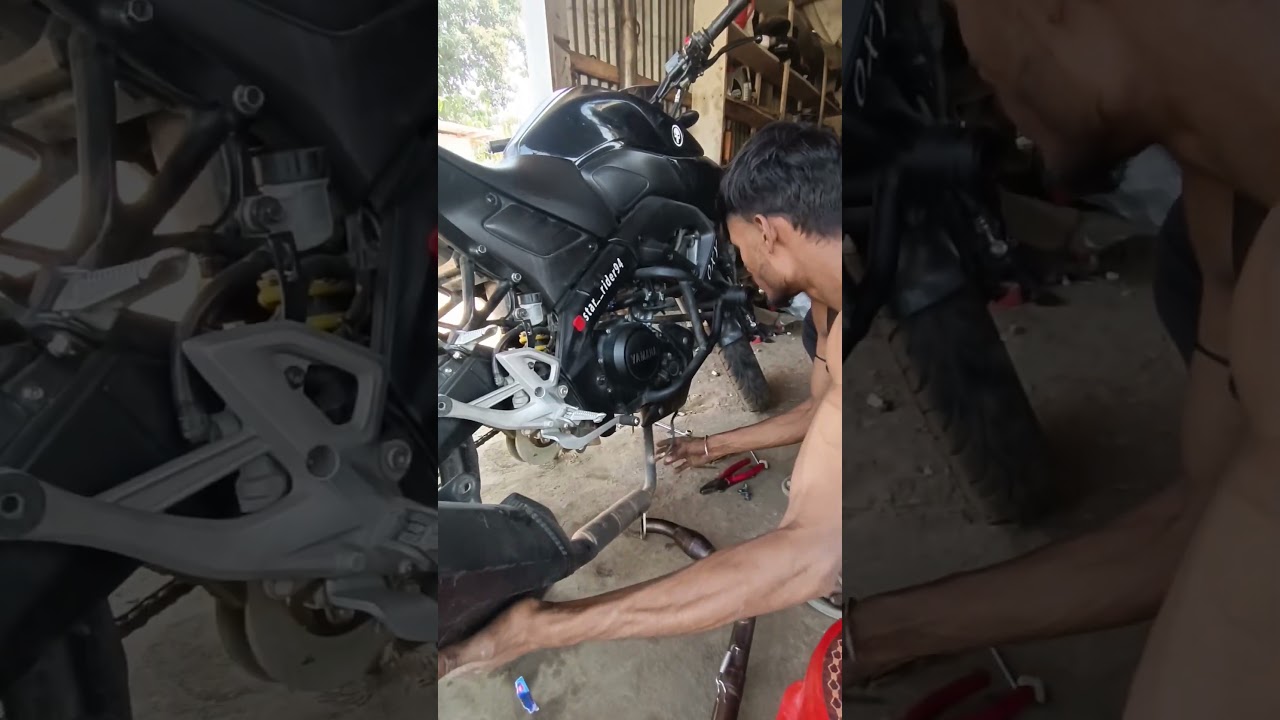Sc project install on mt15 💀exhaust sound#mt15 #scproject #shorts