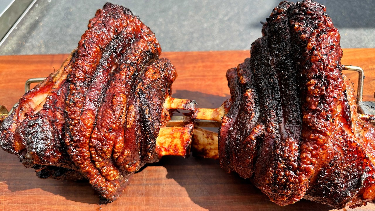 Knusperhaxe vom Drehspieß - Schweinshaxe mit mega Kruste vom Grill