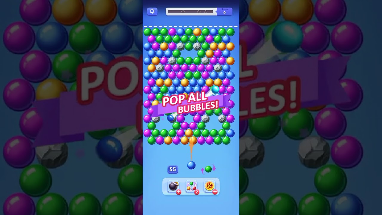 Shoot bubbles game 272 to 276 level finish in one time 