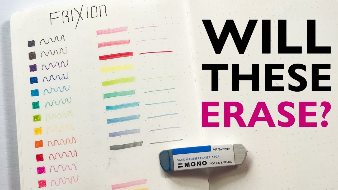 Frixion Markers and Frixion Fineliners. Erasable?
