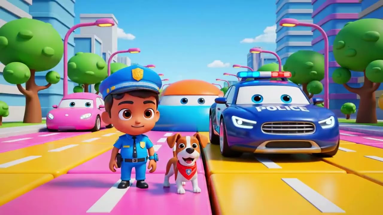 🚓 Super Police Car vs Tricky Thief! 🚨 Police Rescue Team & Safety Songs for Kids