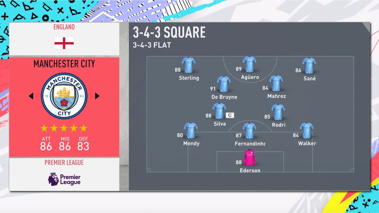 FIFA 20 GUARDIOLA 3-4-3 SQUARE FORMATION & CUSTOM TACTICS + PLAYER INSTRUCTIONS
