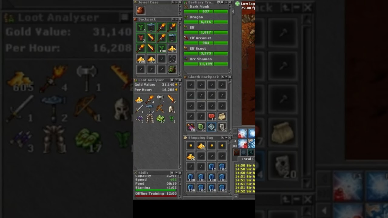 1Hora de hunt com a runa scavenge em dragons #tibia #cipsoft #rpg #game