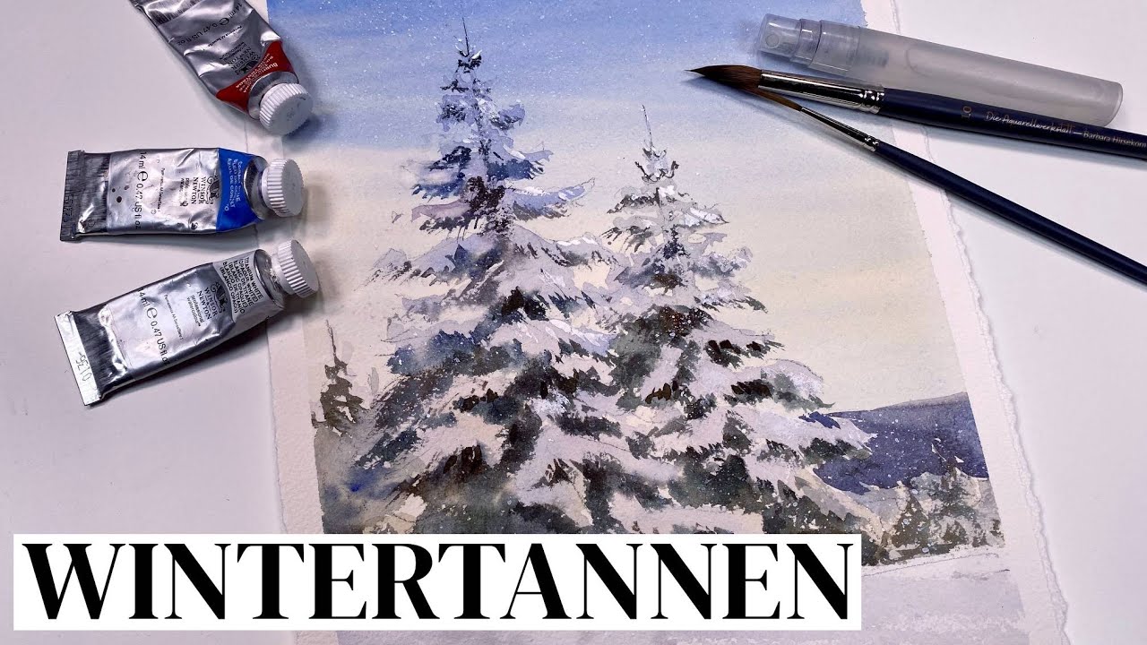 Welche Farbe hat eigentlich Schnee? Aquarell Tutorial