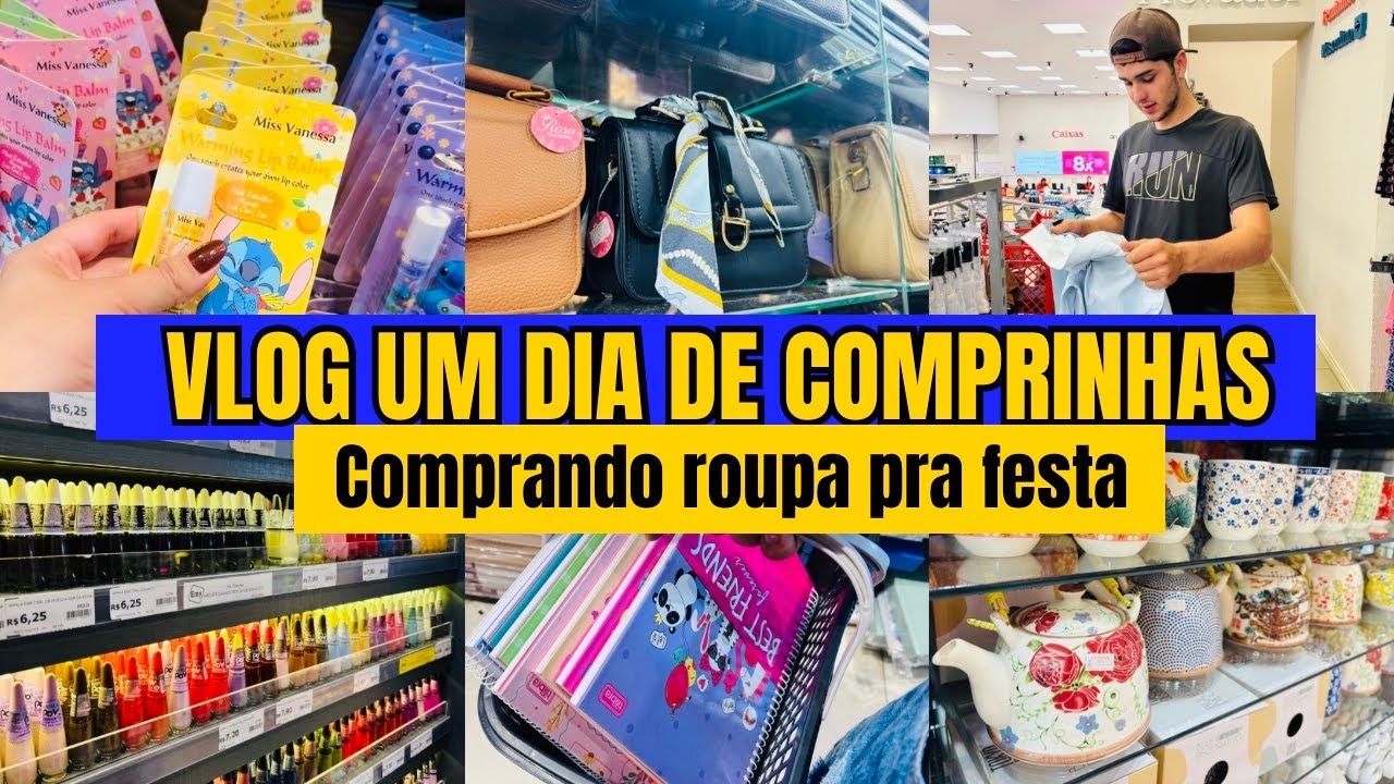 Vlog um dia com a gente comprinhas Fomos comprar roupa pra festa