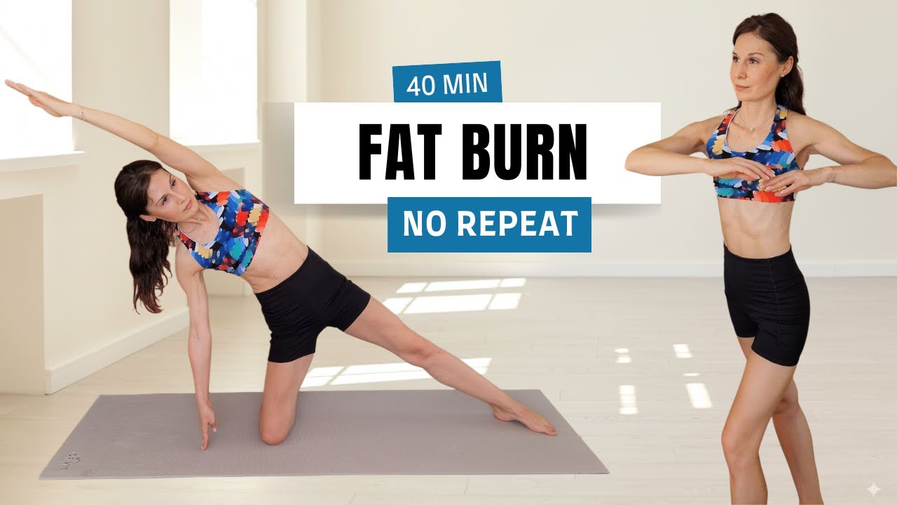 40 MIN Full Body Fat Burning Pilates | No Repeat At Home Workout