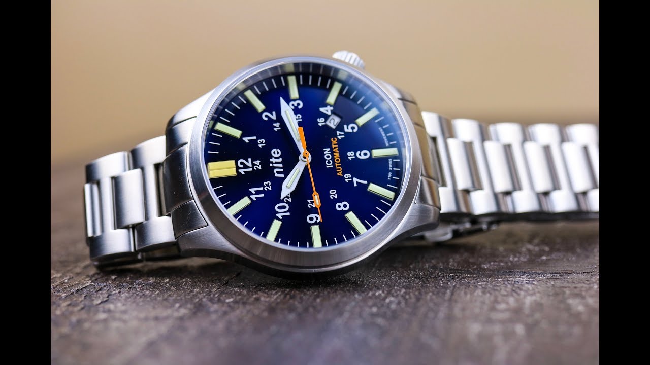 Nite Watches Icon Automatic-Blue Dial Beauty With Tritium Tubes!
