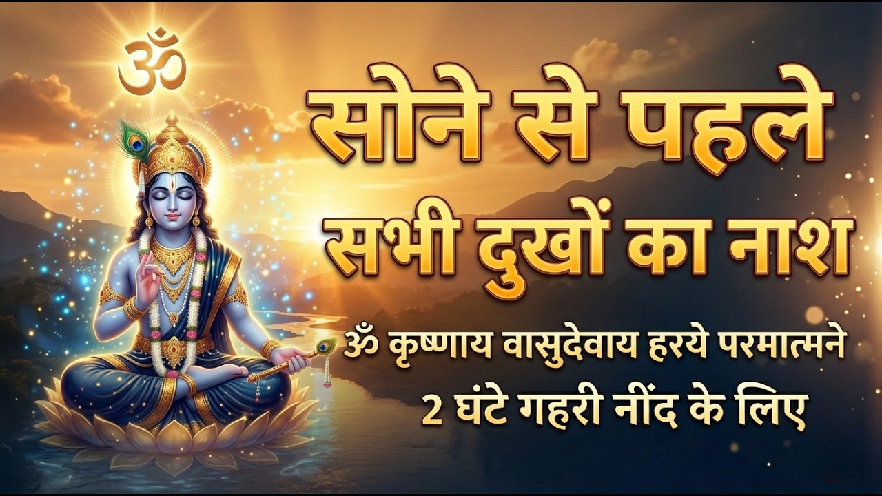 ॐ कृष्णाय वासुदेवाय हरये परमात्मने | Powerful Krishna Mantra | 2 Hours Krishna Meditation