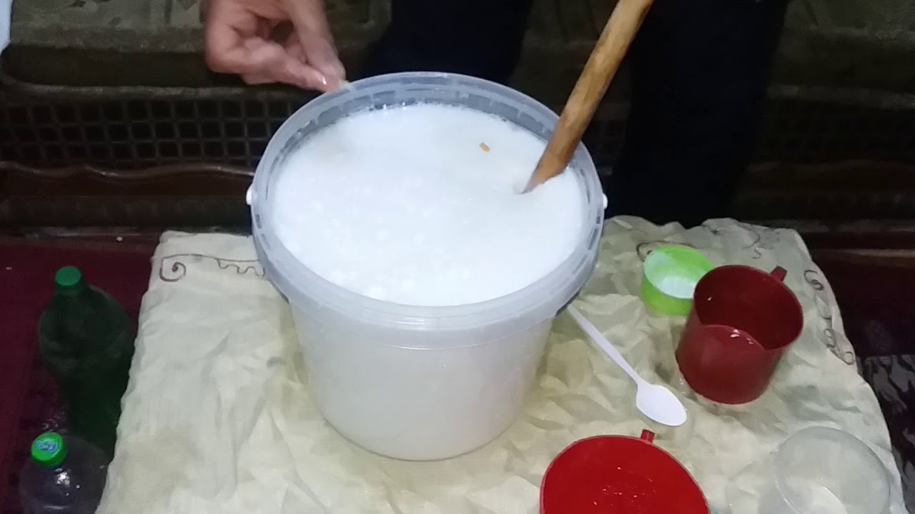 اسهل طريقة عمل 10 لتر عجينة الملابس البيضاء👍👍