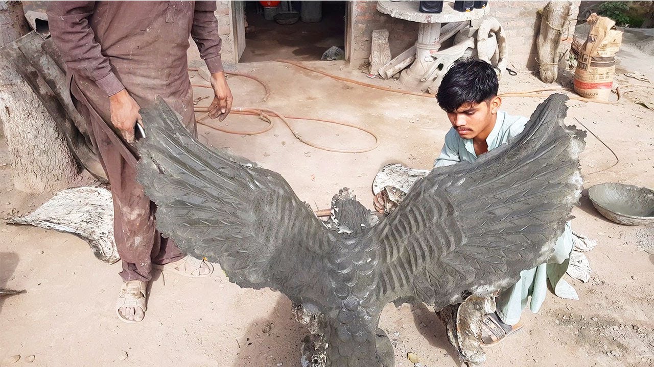 Excellent Cement Work - Eagle Statue Making with Cement