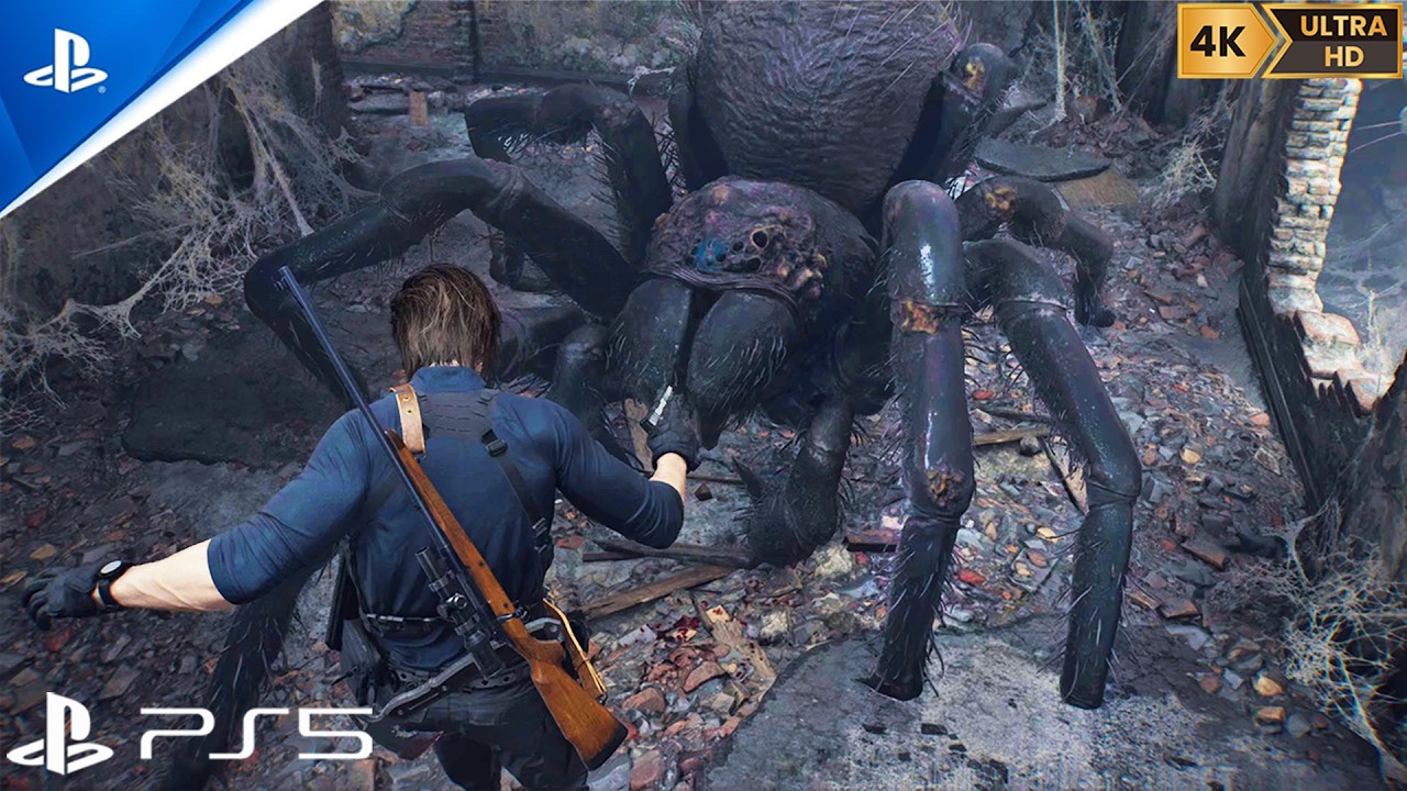 RESIDENT EVIL 9 REQUIEM - Leon Vs Giant Spider Boss Fight Gameplay - PS5 [4K 60FPS]