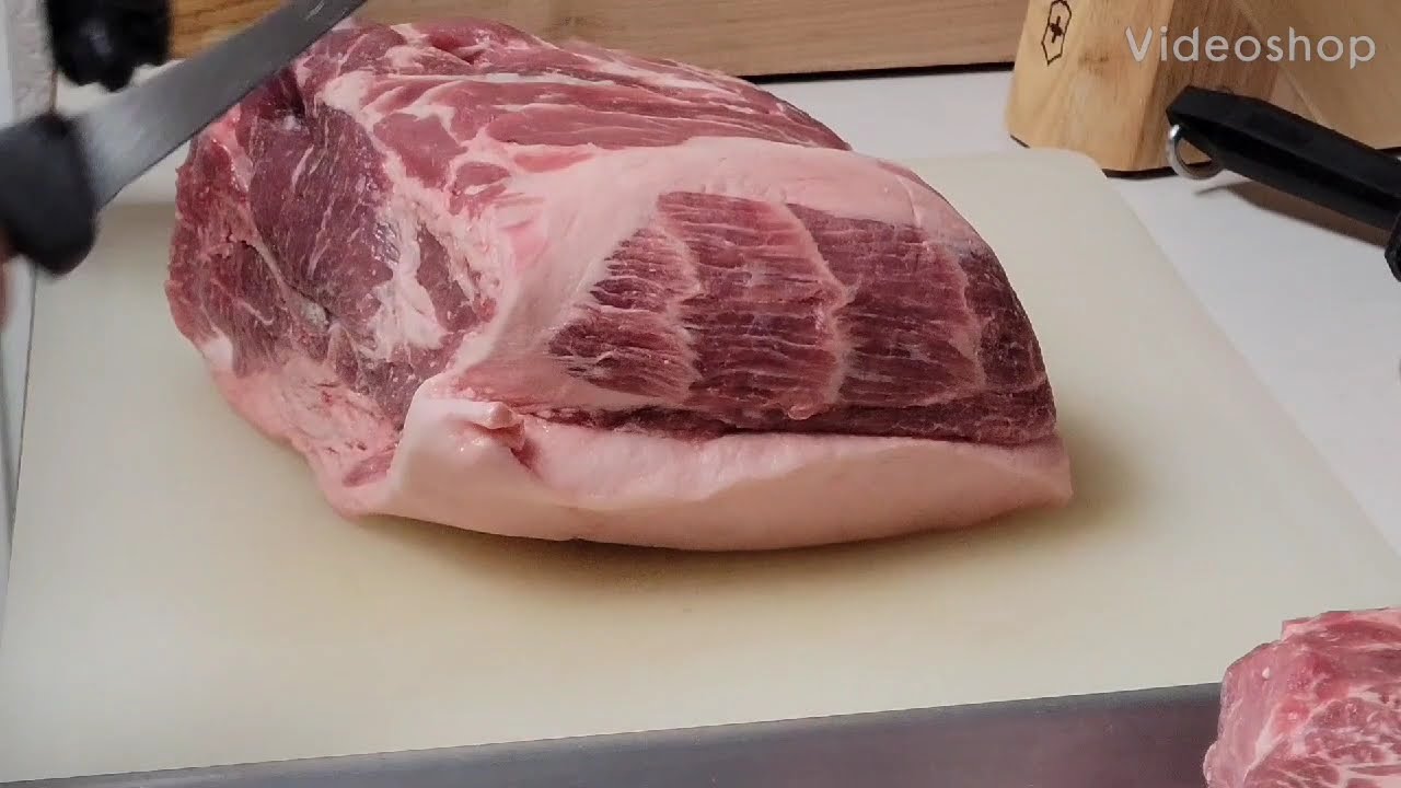 Trimming pork shoulder or butt!