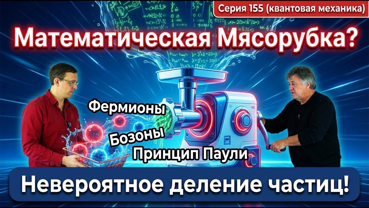155. Математическая мясорубка выдала глобальное деление частиц. Принцип Паули, Фермионы и Бозоны.
