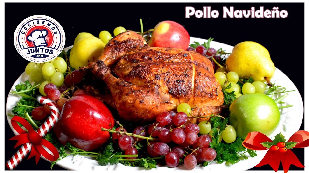 Como hacer un jugoso  pollo navideño con salsa gravy.