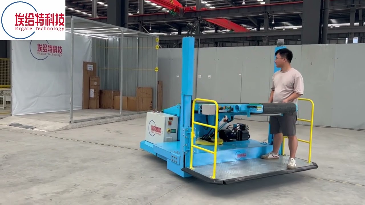 ERG Container Loading & Unloading Conveyor  #warehouseefficiency