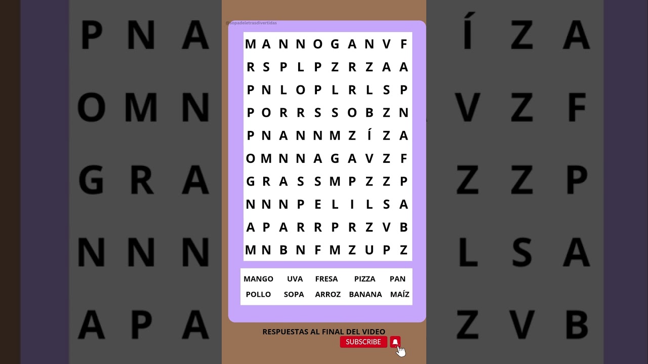 😋 Sopa de Letras de Comidas y Frutas | &iexcl;Pon a prueba tu mente y tu apetito! #sopadeletras #quiz