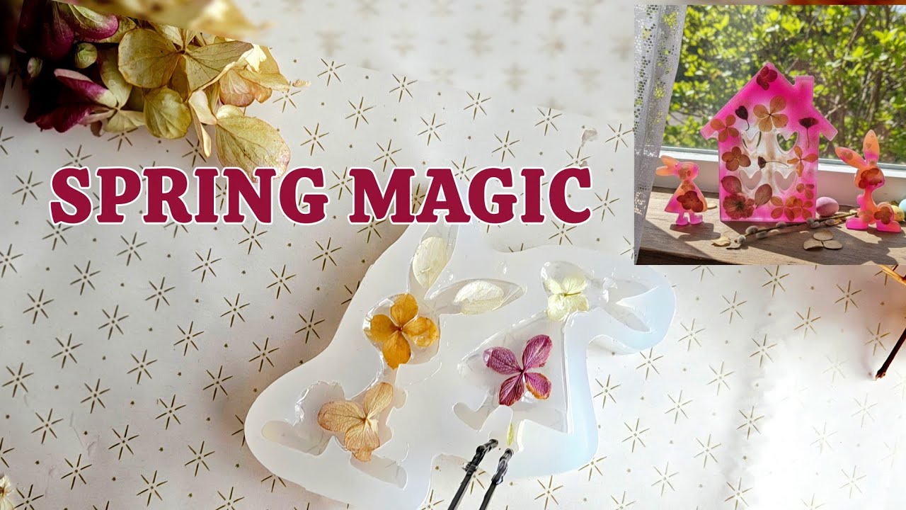Making Floral Resin Bunnies for Easter | Preserved Hydrangea Art #resinart #diy 