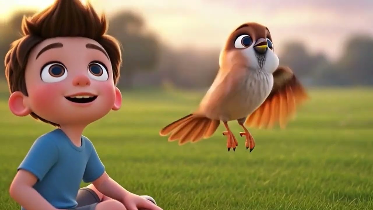 The Tiny Sparrow Who Taught a Boy Courage | A Heartwarming Animated Story #KidsInspiration