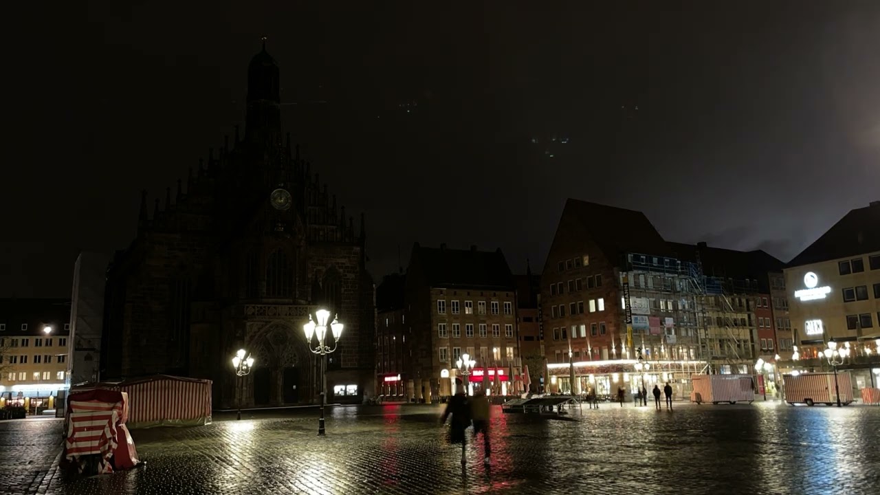 Nuremberg Hauptmarkt Night Timelapse