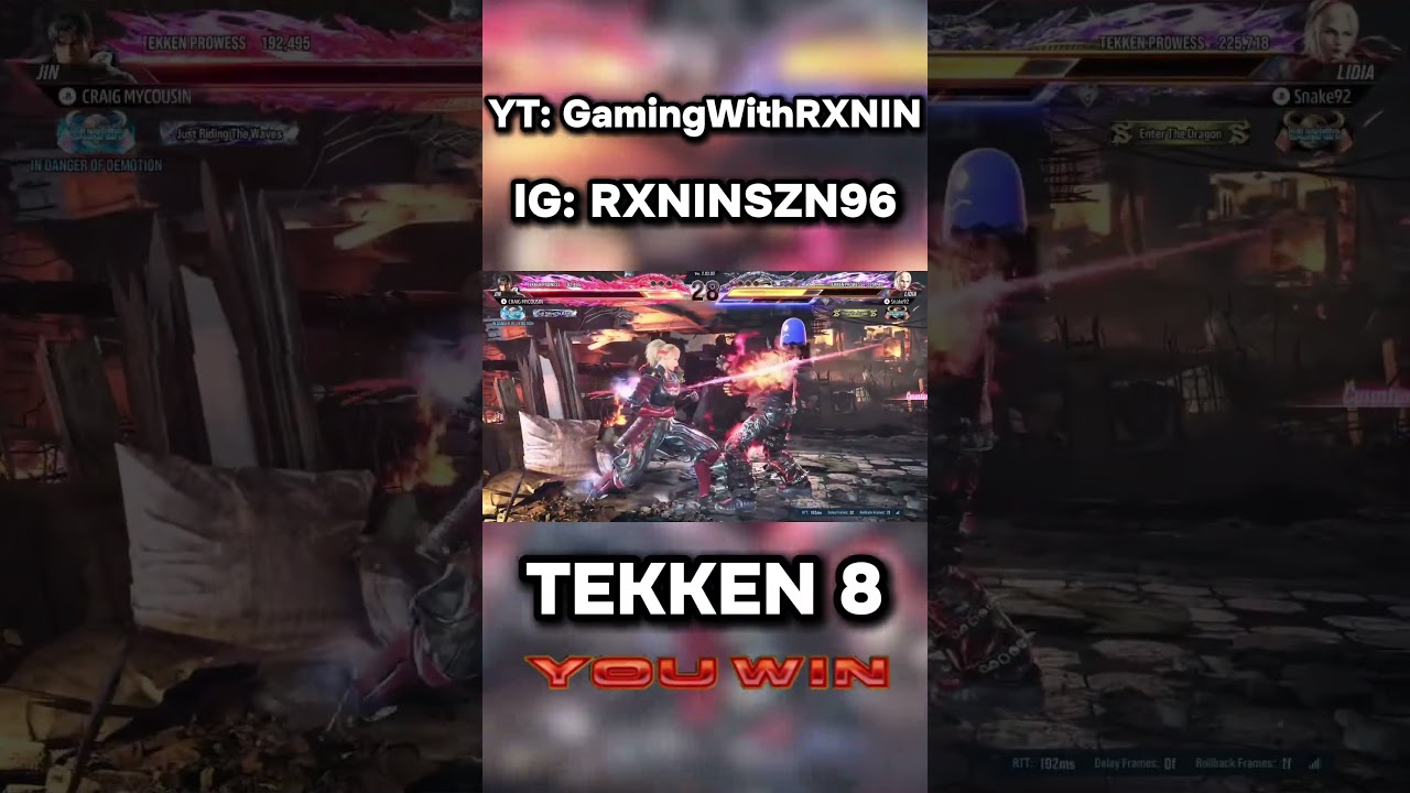 JIN VS LIDIA #gamingwithrxnin #tekken8 #jinkazama #lidiasobieska #bushin