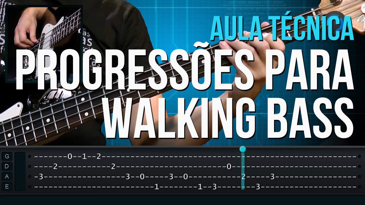Progressões para Walking Bass (aula técnica de contra-baixo)