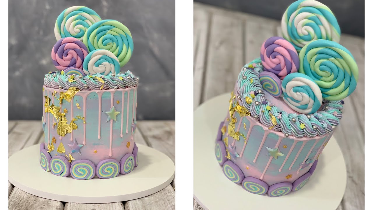 Drip Cake | Swirl Candy Cake | Pastel Colored Cake