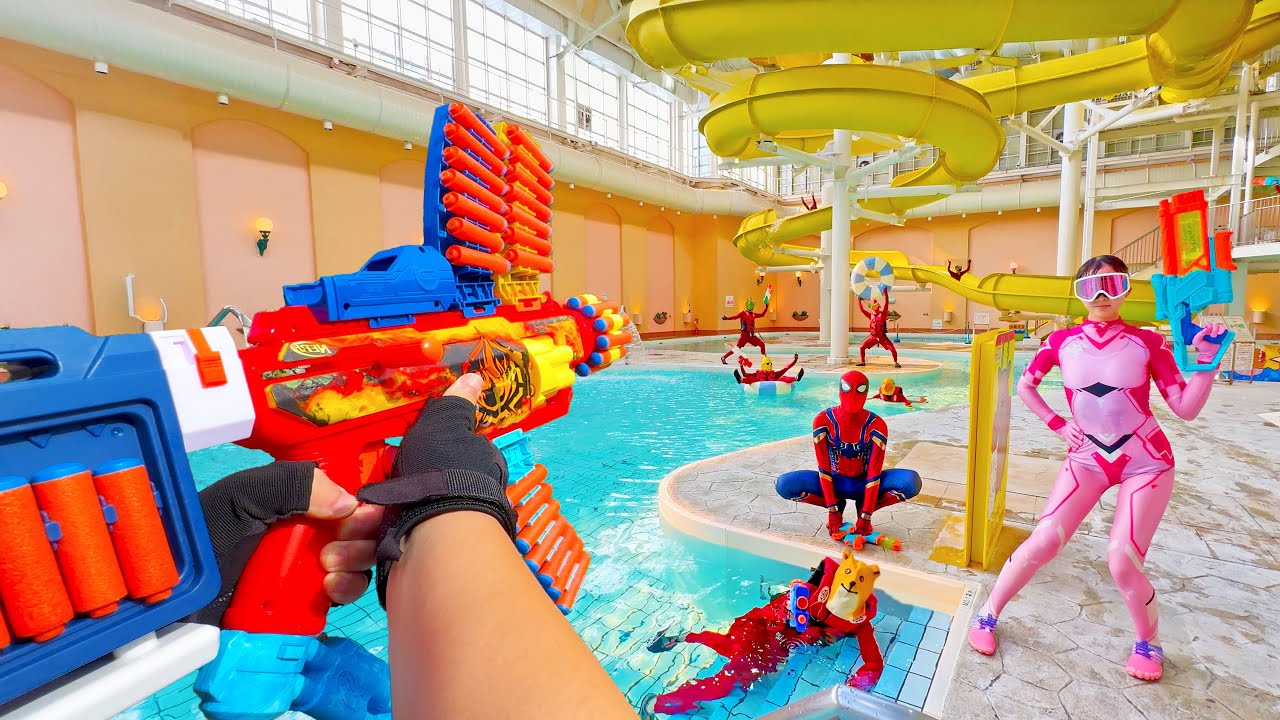 Nerf War | Water Park & SPA Battle Collection 10 (Nerf First Person Shooter)