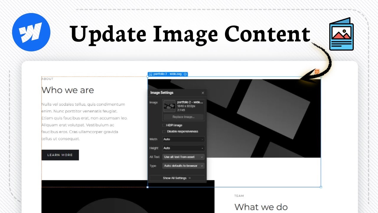 How to change image in Webflow (Modify Picture)