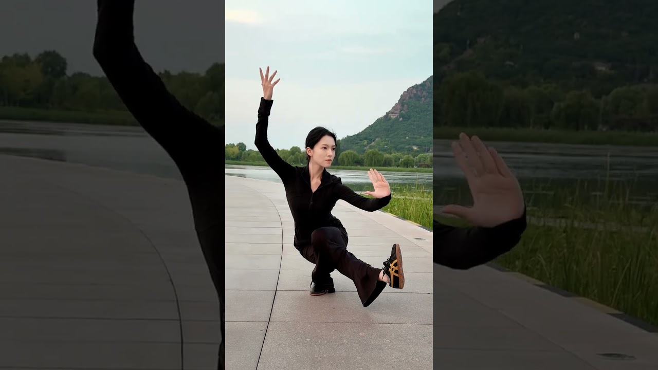 Can you do this action Tai Chi Wushu Chinese martial arts profound and profound Promote Chinese