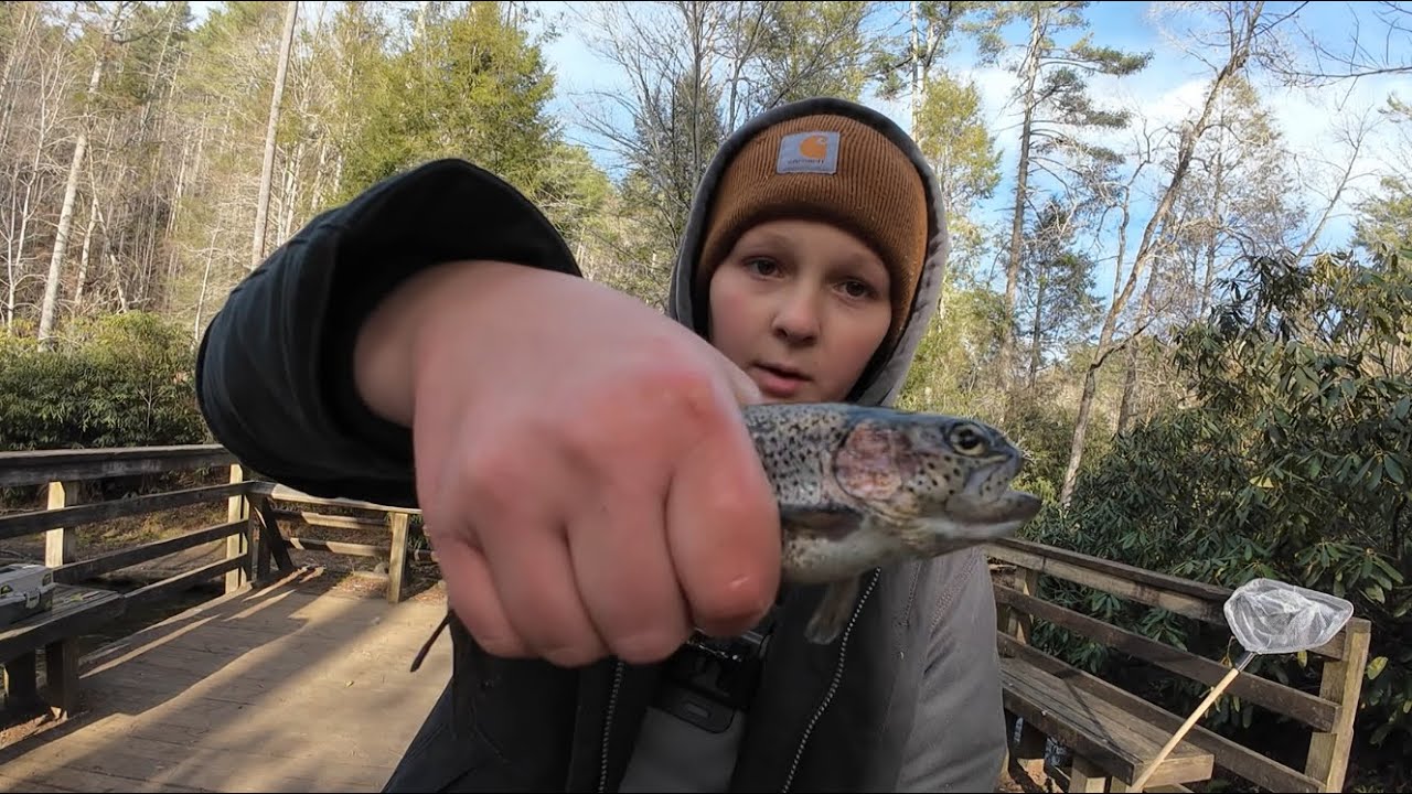 We went Trout fishing at a fish farm in South Carolina.