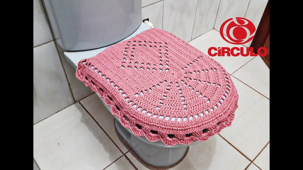 Jogo de Banheiro de Crochê Fácil - Tampa do Vaso
