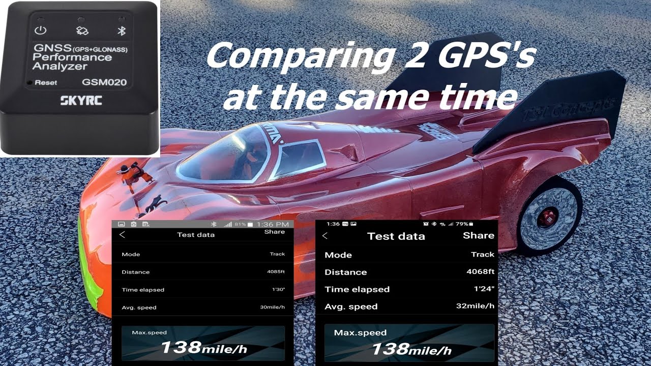 SkyRc GNSS GPS speed test on 4s