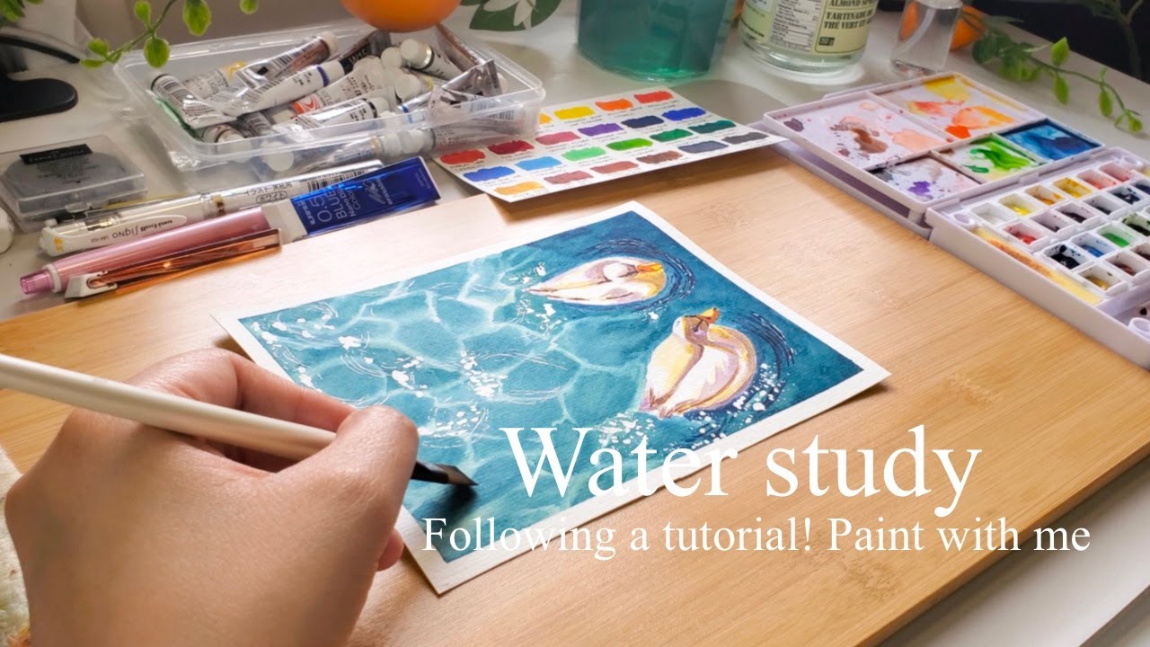 Watercolour water study 💧 cosy paint with me