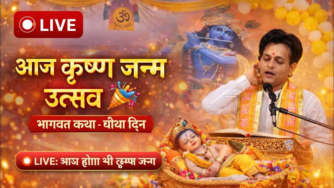 👉 आज श्री कृष्ण जन्म महोत्सव | भागवत कथा Day 4 | Live Darshan | Krishna Janm Utsav