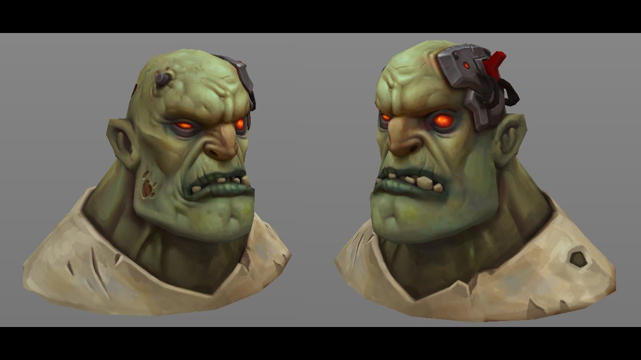 Zombie Bust - Handpainted Texturing - Tyson Murphy