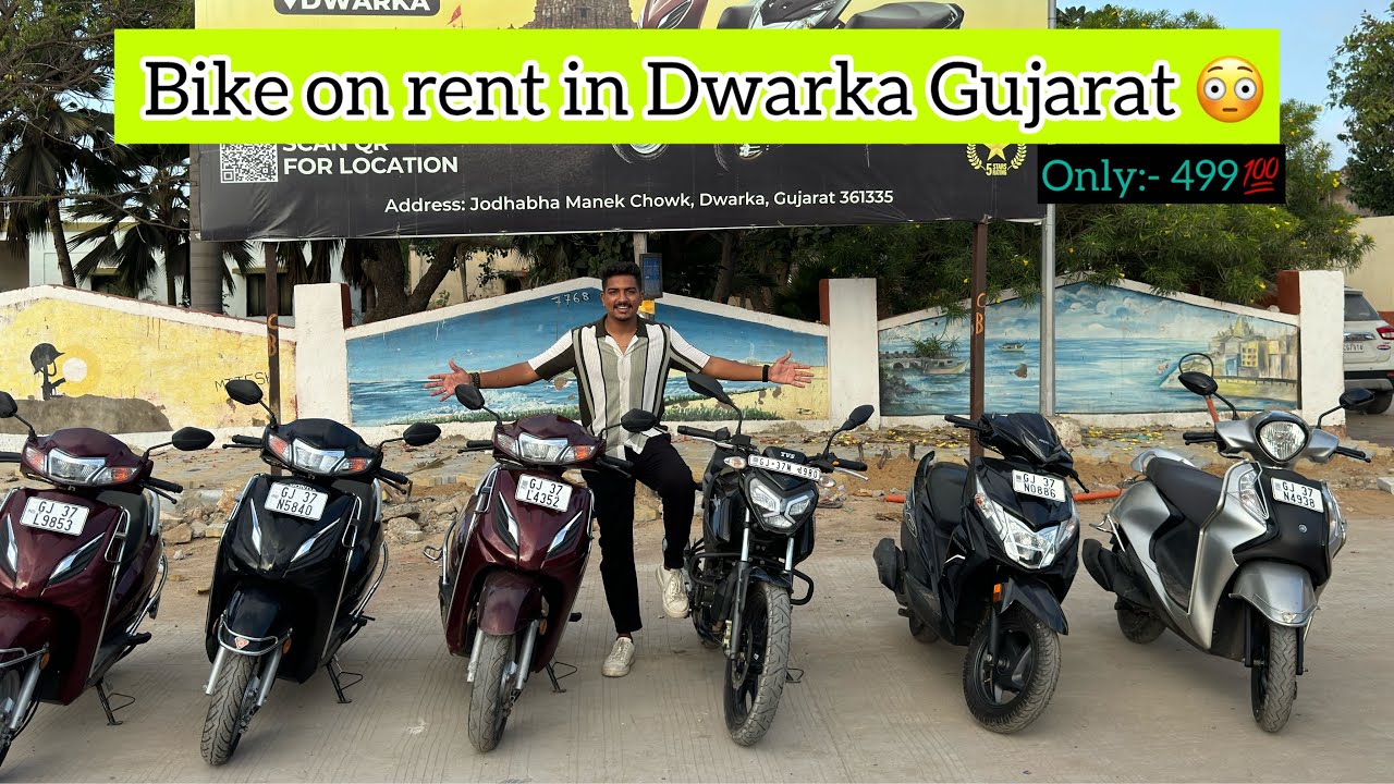 Bike on rent in Dwarka Gujarat 😍 // per day rent only 499🤩