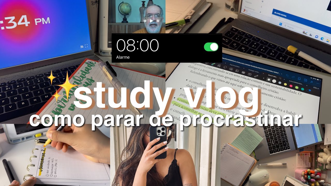 STUDY VLOG - 100% narrado +  como parar de procrastinar
