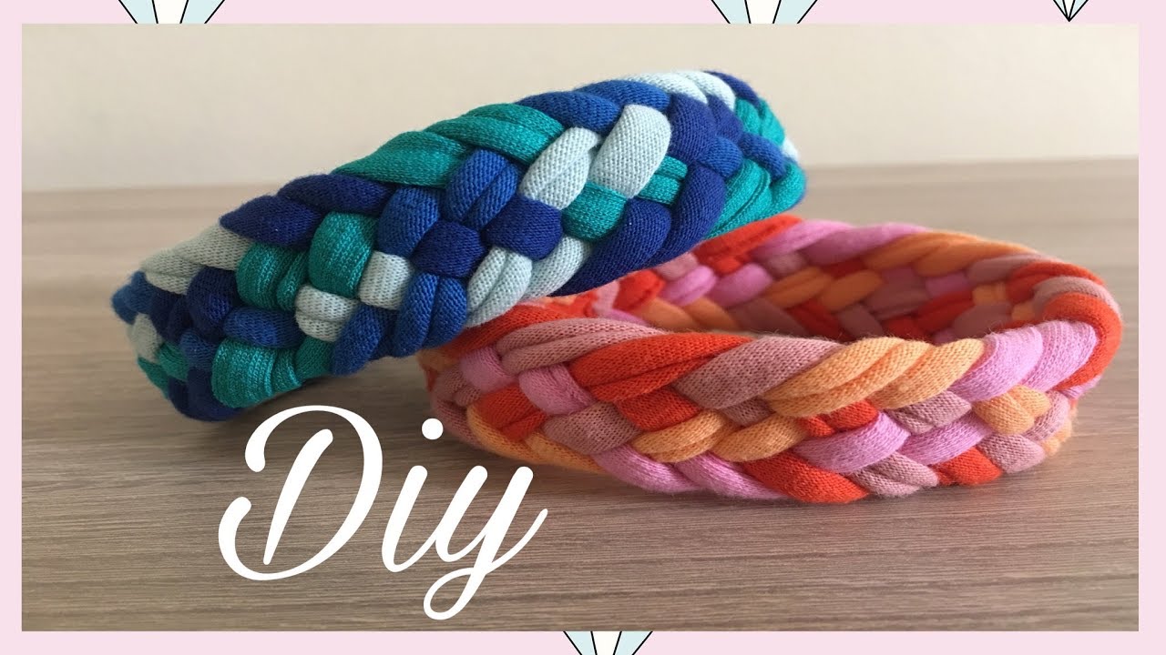 Pulseira de fio de malha feita com trança